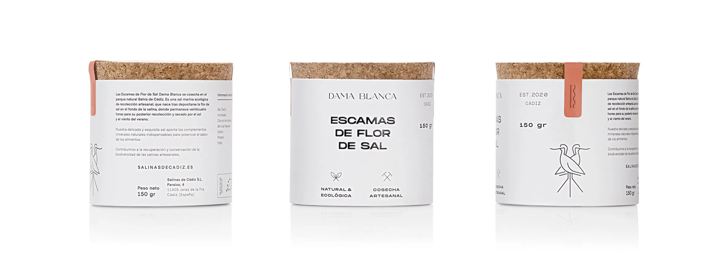 Escamas de Flor de Sal Ecológica Dama Blanca - Vistas y perspectivas de packaging