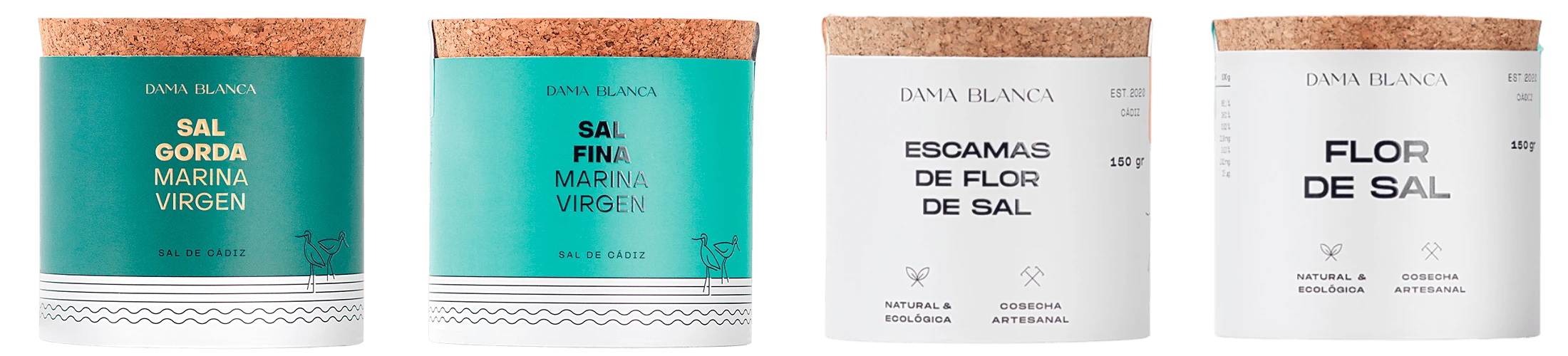 Pack colección 4 tipos de sal Dama Blanca
